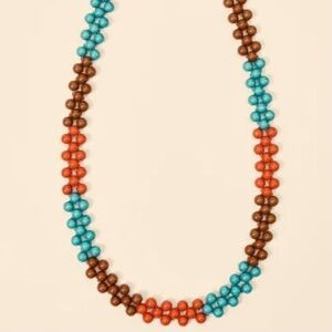 Zara Bead Necklace On Textile Cord Adjustable Length